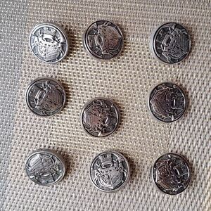 Silver Military Buttons (9)